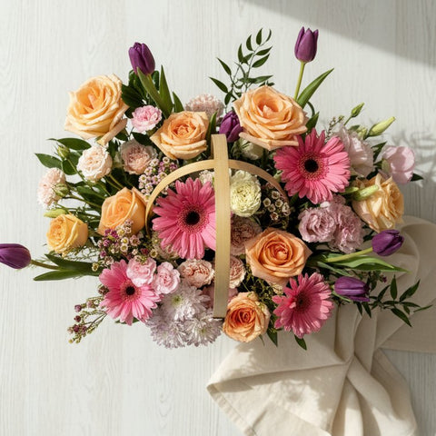 Flower basket arrangement for birthday and get well delivery in Newmarket Ontario