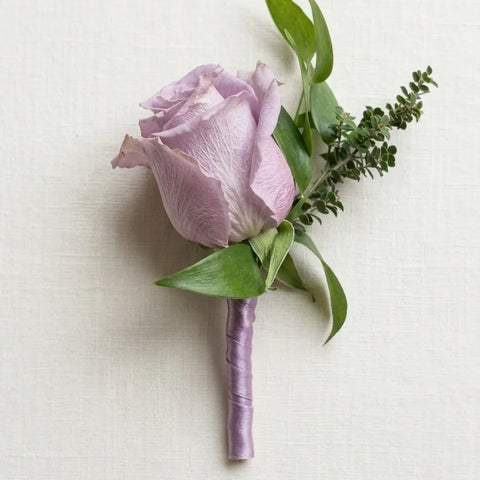 Lavender Rose Boutonniere - alternate view