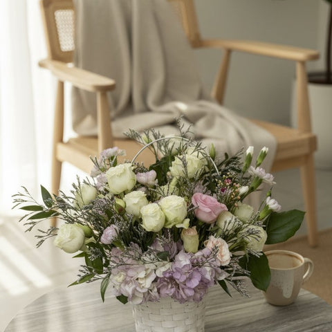 White Serenity Basket - Florent Floral