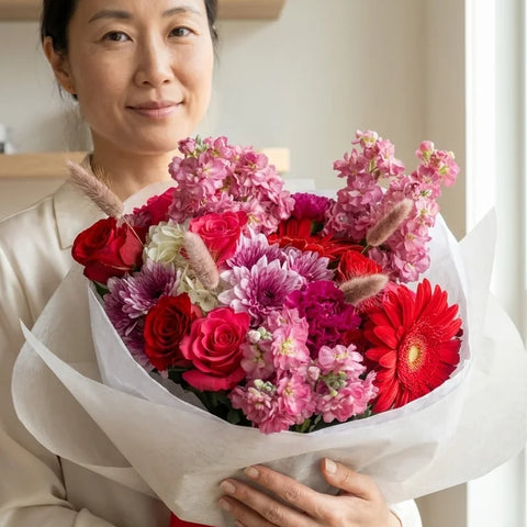 Crimson Bloom Bouquet - alternate view