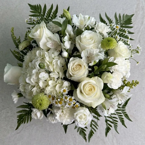 White Garden Vase - alternate view