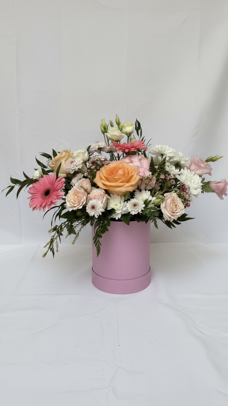 Hat box flower arrangement for birthday and romantic delivery in Newmarket Ontario