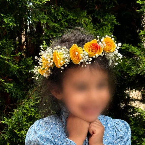 Kids Yellow Rose Crown - alternate view