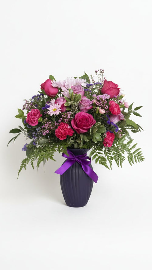 Pink flower bouquet with roses and daisies for birthday and thank you delivery in Newmarket Ontario