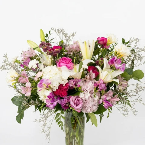 Pink lily and rose vase arrangement for Mother's Day delivery in Newmarket Ontario