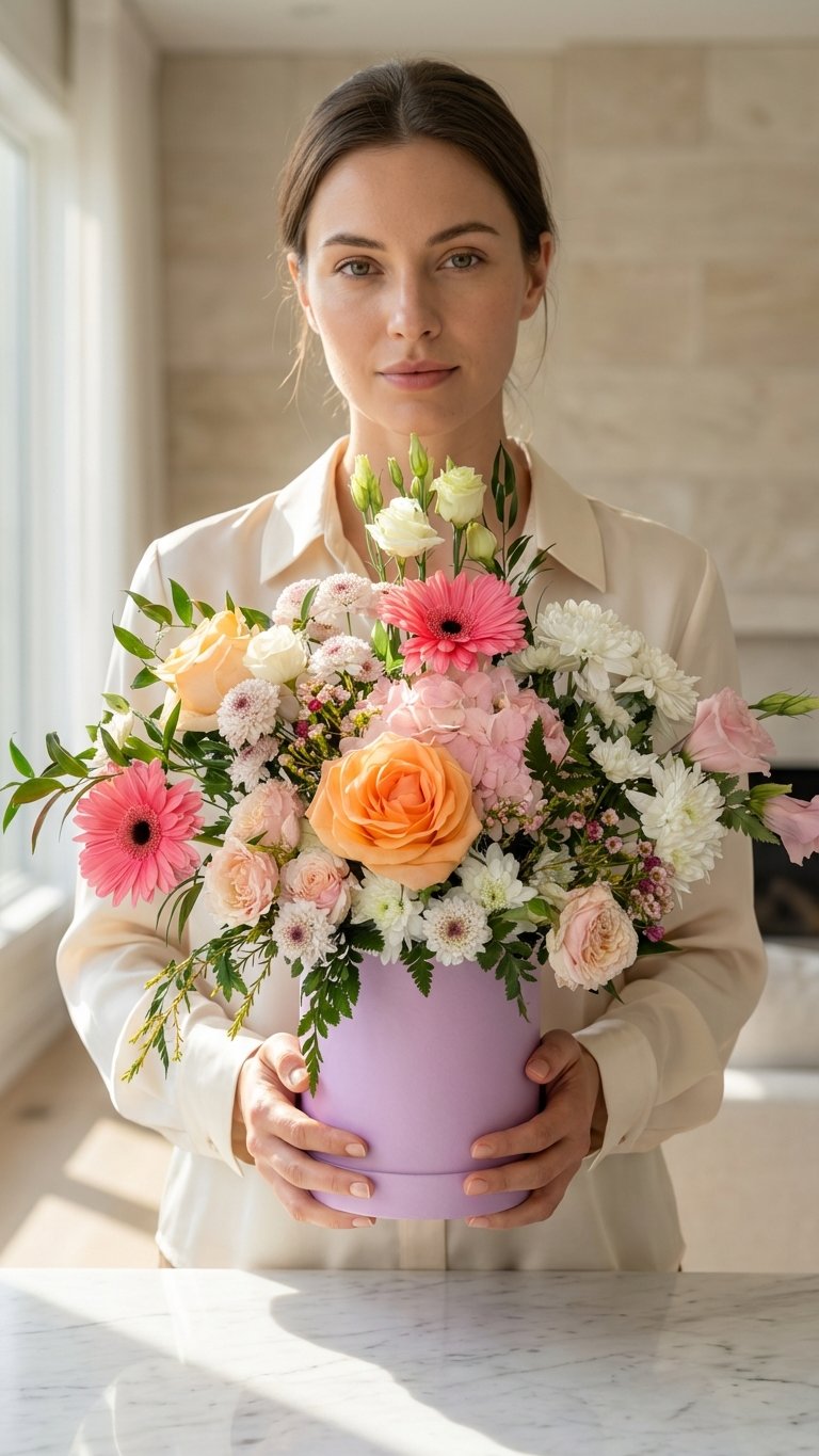 Pink Bliss Hat Box - Florent Floral