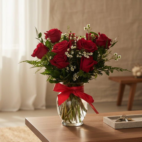 Classic Red Roses - alternate view