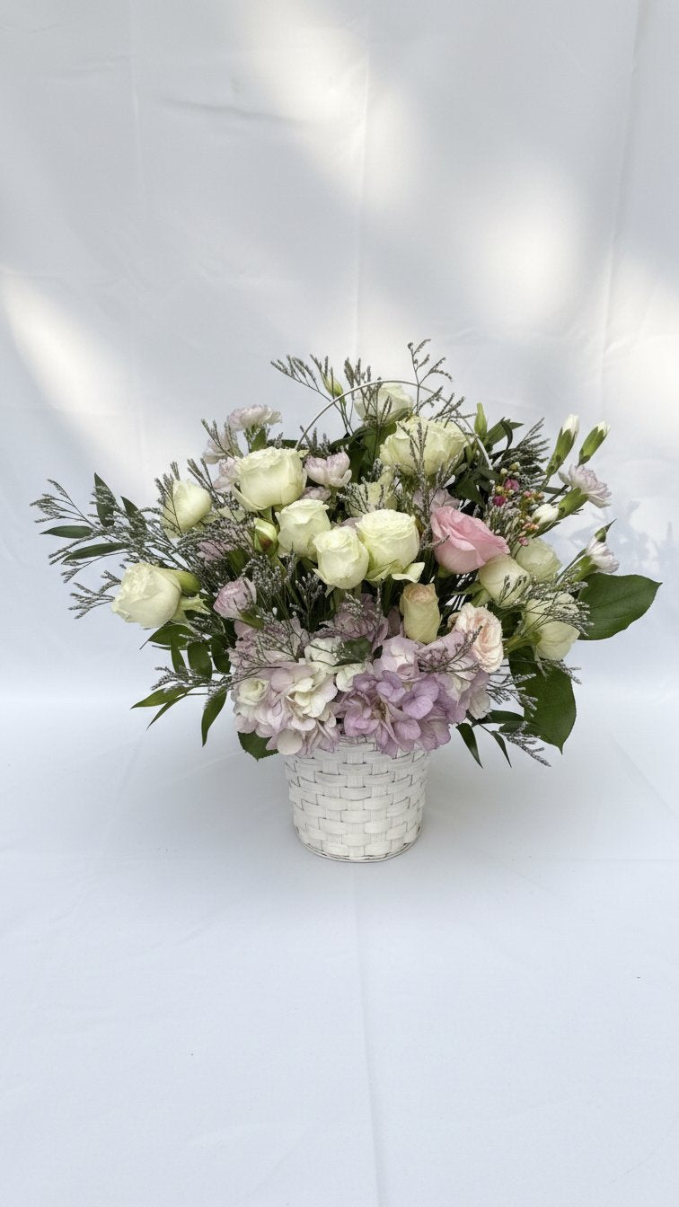 White Serenity Basket - Florent Floral