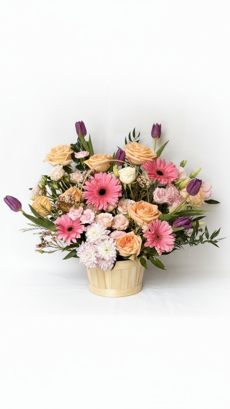 Colorful Basket Arrangement - Florent Floral