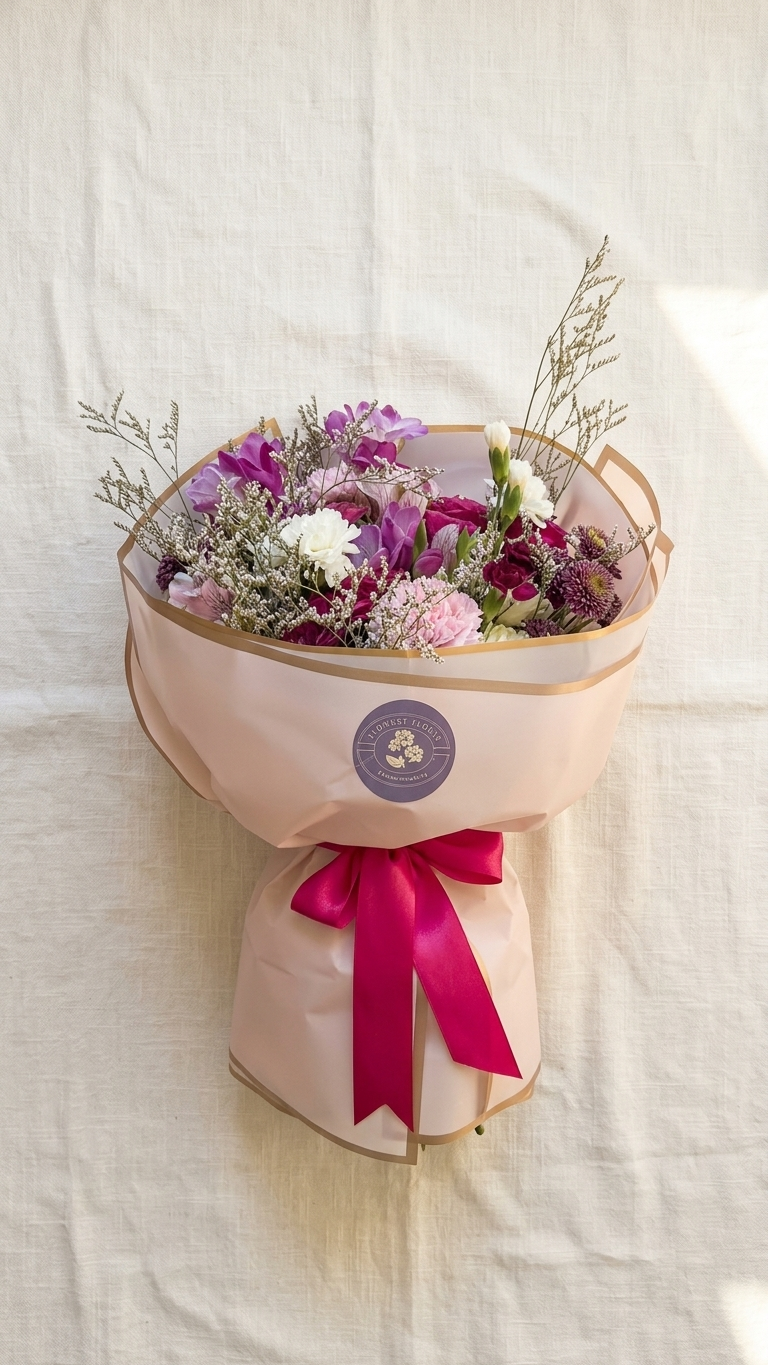 Wrapped bouquet with orchids and roses for Mother's Day delivery in Newmarket Ontario